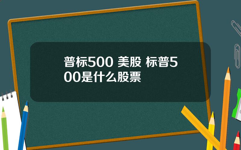 普标500 美股 标普500是什么股票